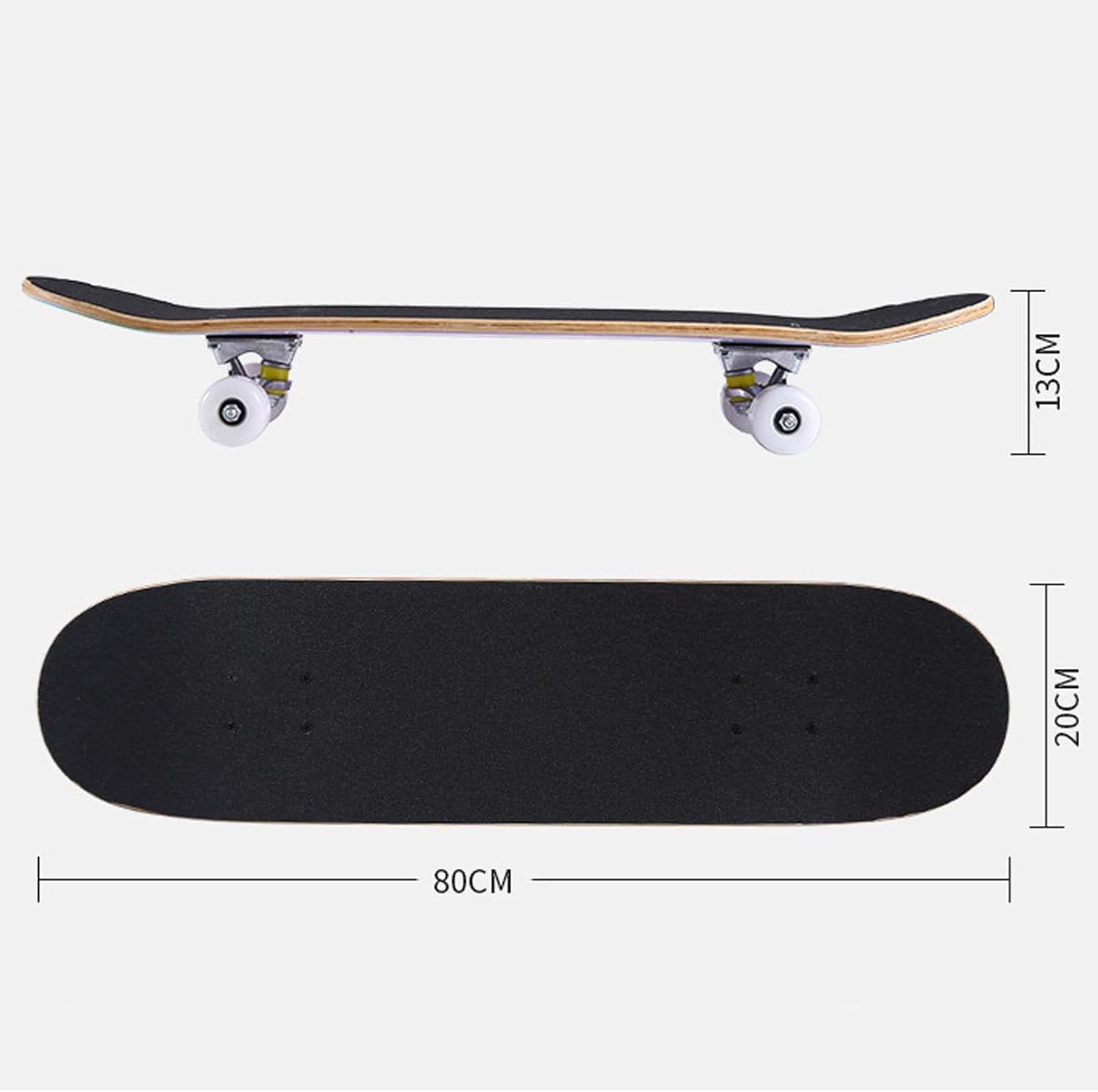 Standard Skateboard, 31Inch Complete Retro Skateboards for Beginners Kids Teens Adults, 7 Layers Canadian Maple Wood Deck Skate Boards