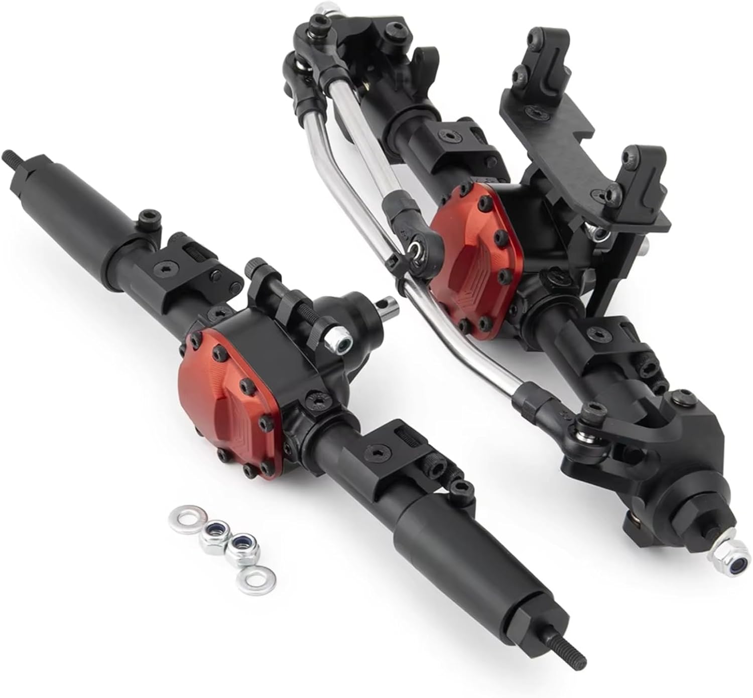 Rc Crawlers Axles For Axial For SCX10 II 90046 1/10 Front Rear Axle CNC Metal Straight Complete RC Crawler Car Model Accessories Assemble(1set)