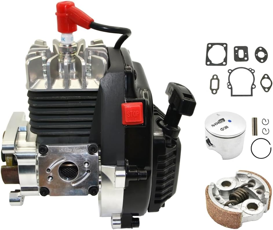 32cc CNC Crankcase Intake 1/5 Scale 2-Stroke Gasoline RC Engine Comes with NGK Spark Plug Fit for Baja HPI Losi Redcat Rovan Compatible with All 1/5 RC car Professional Competition Model