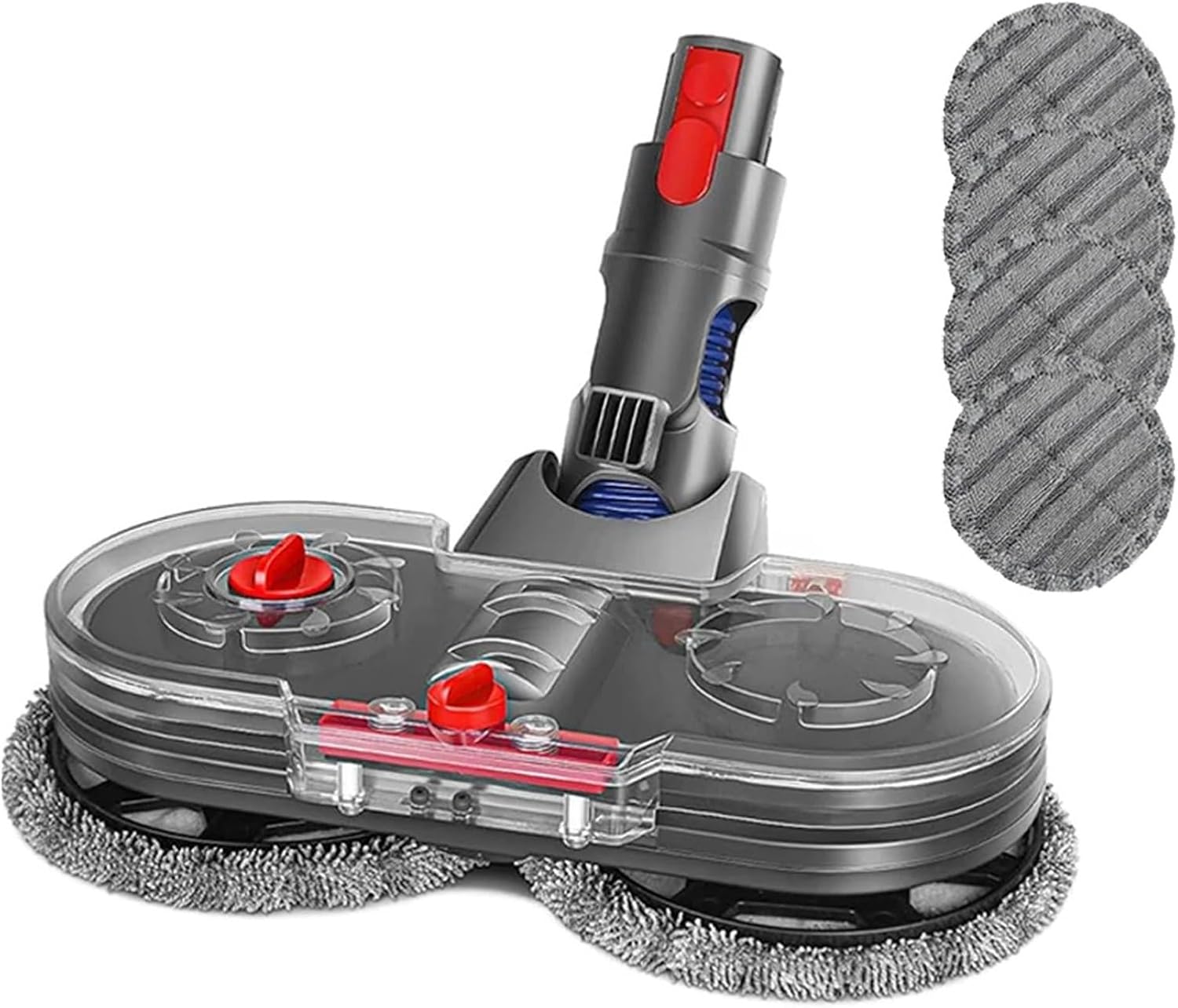 rqhdd Vacuum Attachment Electric Mop Head Brush with Water Tank Compatible with Dyson V7 V8 V10 V11 Vacuum Cleaner Replacement Cleaner Accessories(Brush and 4mop)