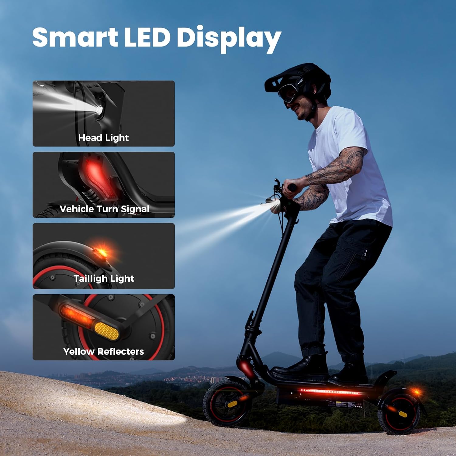 Electric Scooters - Electric Scooter for Adults, 500W/1000W/1500W Peak Motor, 18/28 Max MPH, 21/25/28 Miles Range, APP Control, Lightweight Foldable E-Scooter