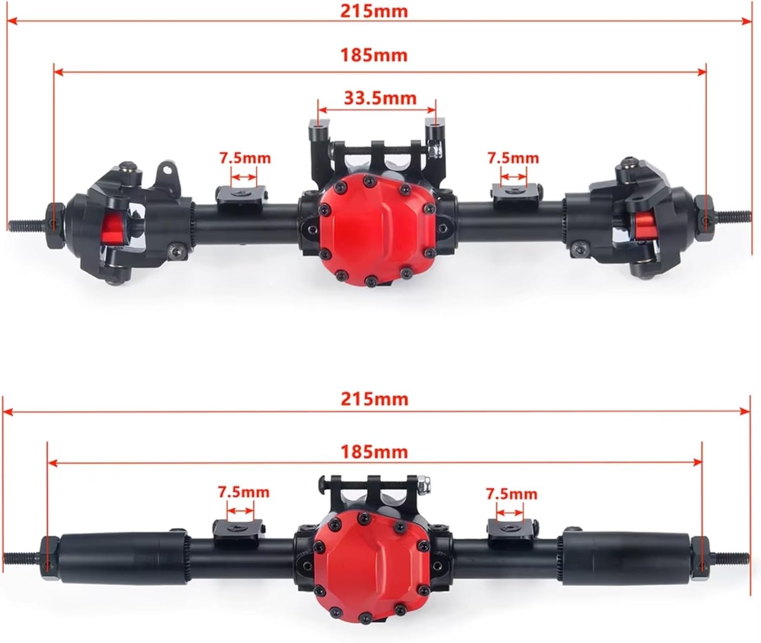 RC Axle Models For Axial For SCX10 II 90046 90047 90027 90028 For Rock 1/10 CNC Metal Alloy Front Rear Portal Axle RC Crawler Car Accessories(1set)