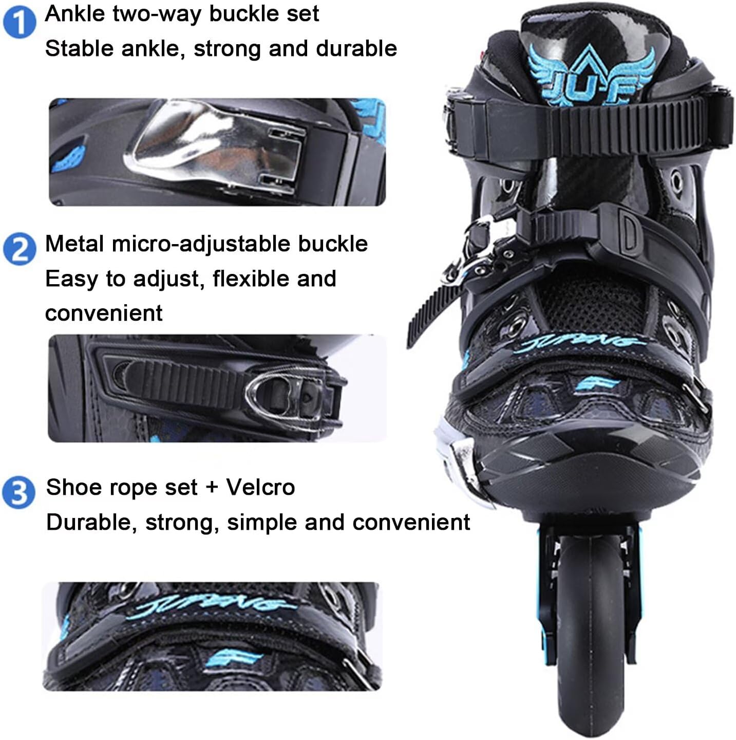 Inline Racing Skate for Men and Women 4 Wheel Single Row Fancy Roller-Skates Professional Club Stunt Fitness Outdoor Indoor