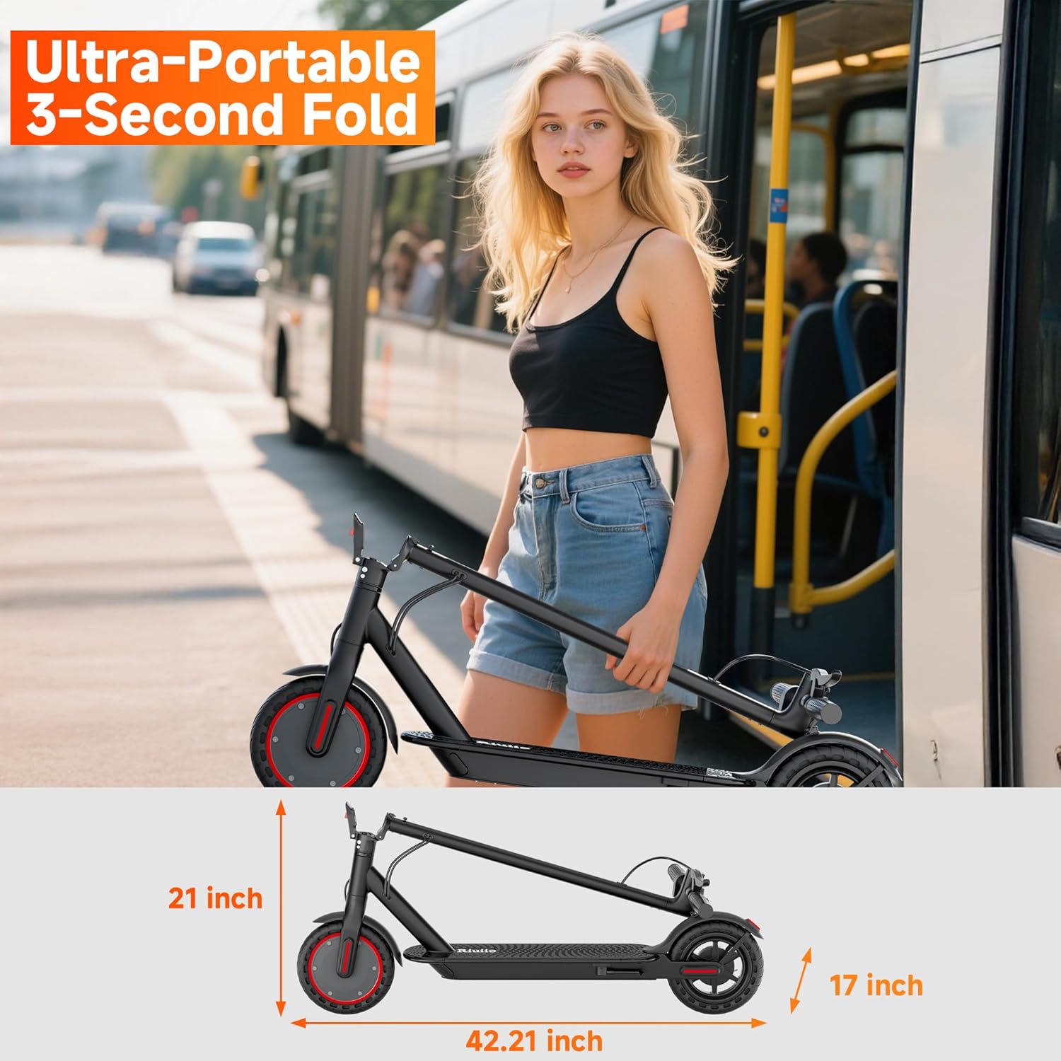 Electric Scooter for Adults - 19MPH & 15/21-Mile Range, 350W Motor, 8.5