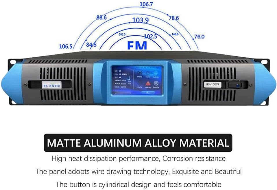 FM Transmitter 300W+1-Bay Antenna+30M Cable, Professional Long Range Touch Screen Wireless Stereo FM Radio Broadcast Transmitter Kit for Church Radio Station Equipment for Broadcasting