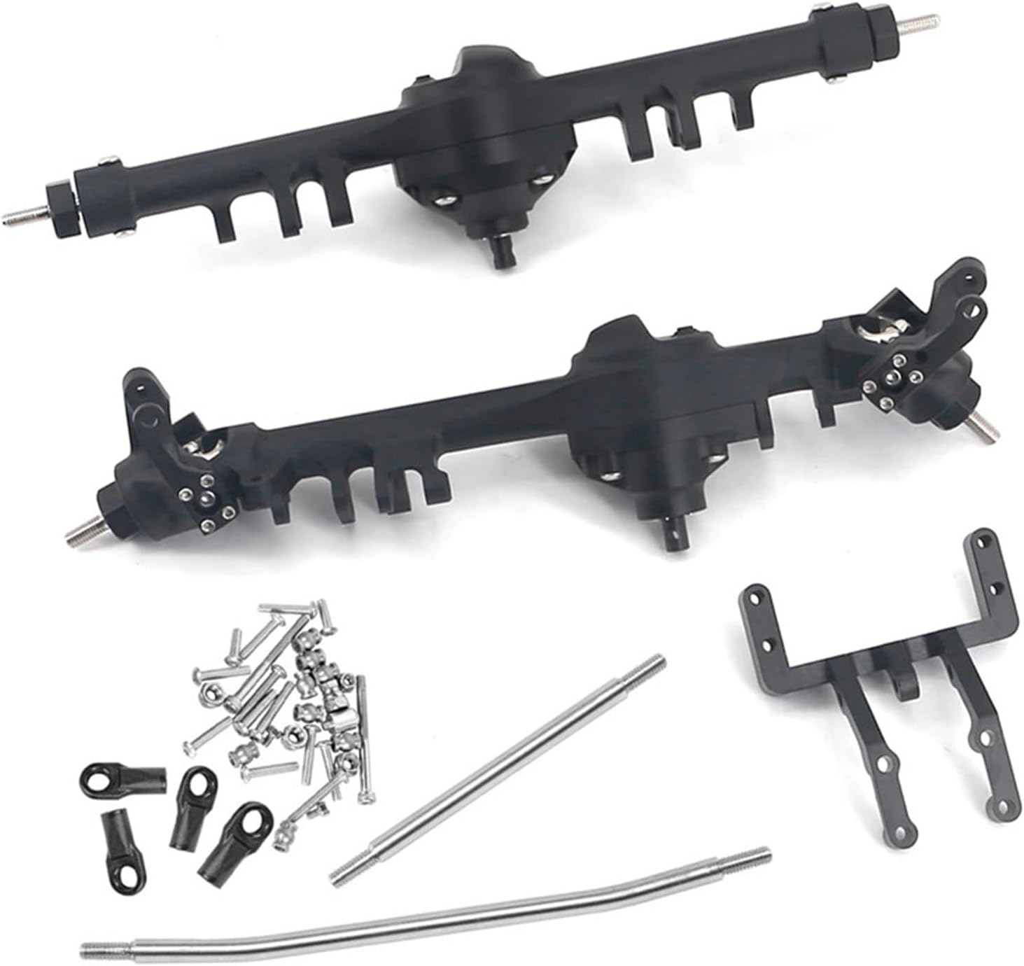 RC Car Parts for Axial for SCX10 II 90046 90047 1/10 RC Car Front Rear Door Axle Remote Control Car Upgrade Parts Modified Accessories(Black)