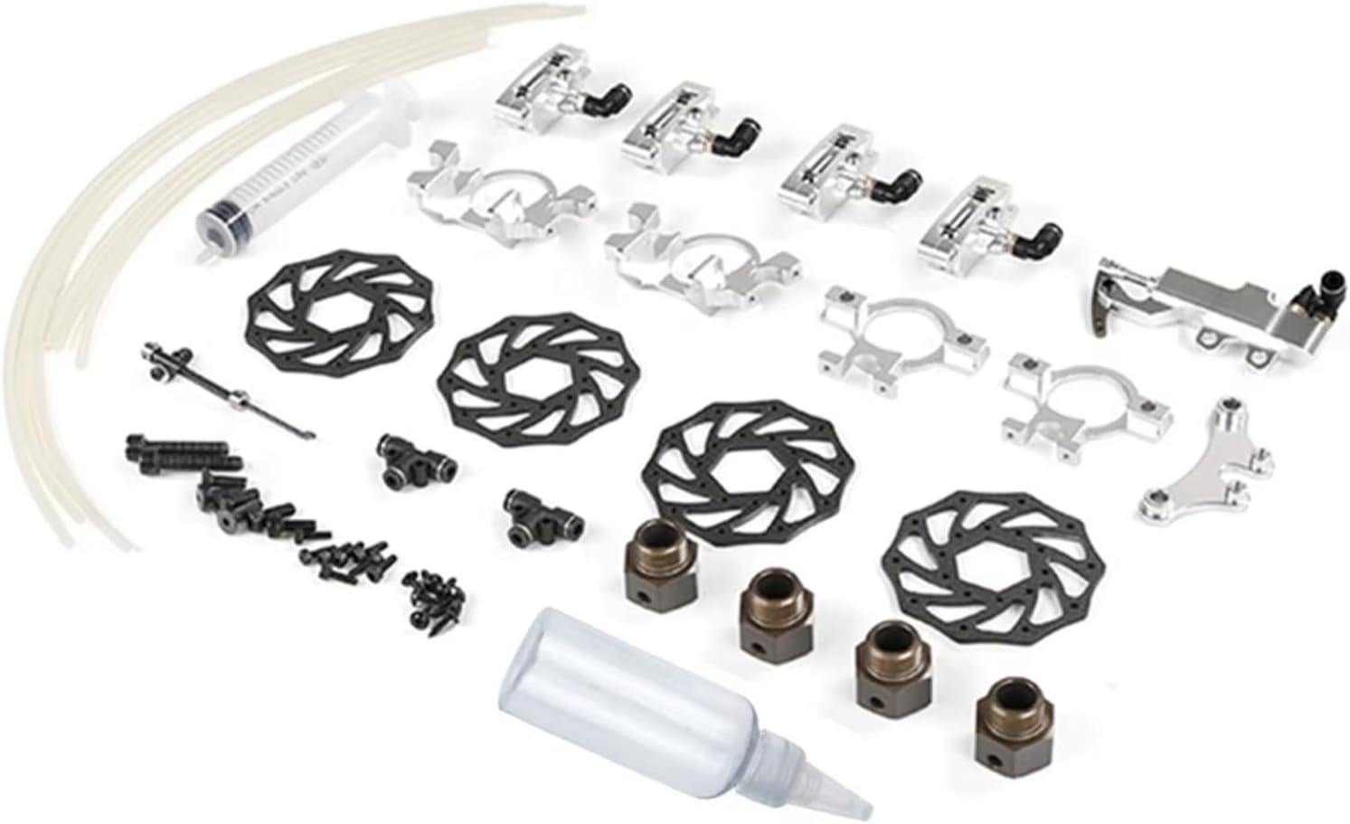 RC Car Parts Compatible with ROVAN for ROFUN RF5 F5 MCD XS5 1/5 RC Car Upgrade Parts Accessories Four Wheel Hydraulic Disc Brake Set