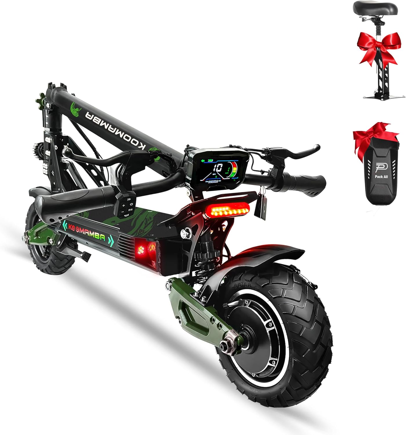 ZU06 1200W Electric Scooter with Seat Up to 35 MPH, 52V/20Ah Battery 50 Miles Long Range, NFC Smart Unlock & Dual Disc Brakes, 10