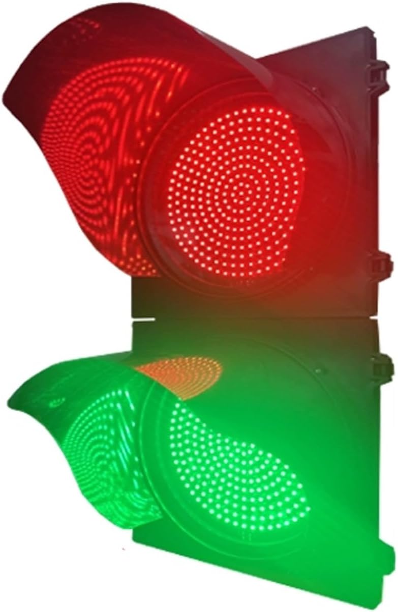 Traffic Light Lamp, LED Traffic Stop Light , Red/Green Stop and Go Light with Remote Control, Outdoor Waterproof Indicator Warning Light, Traffic Signal Light, for Road, Toll Station(Red,300mm/11.81in