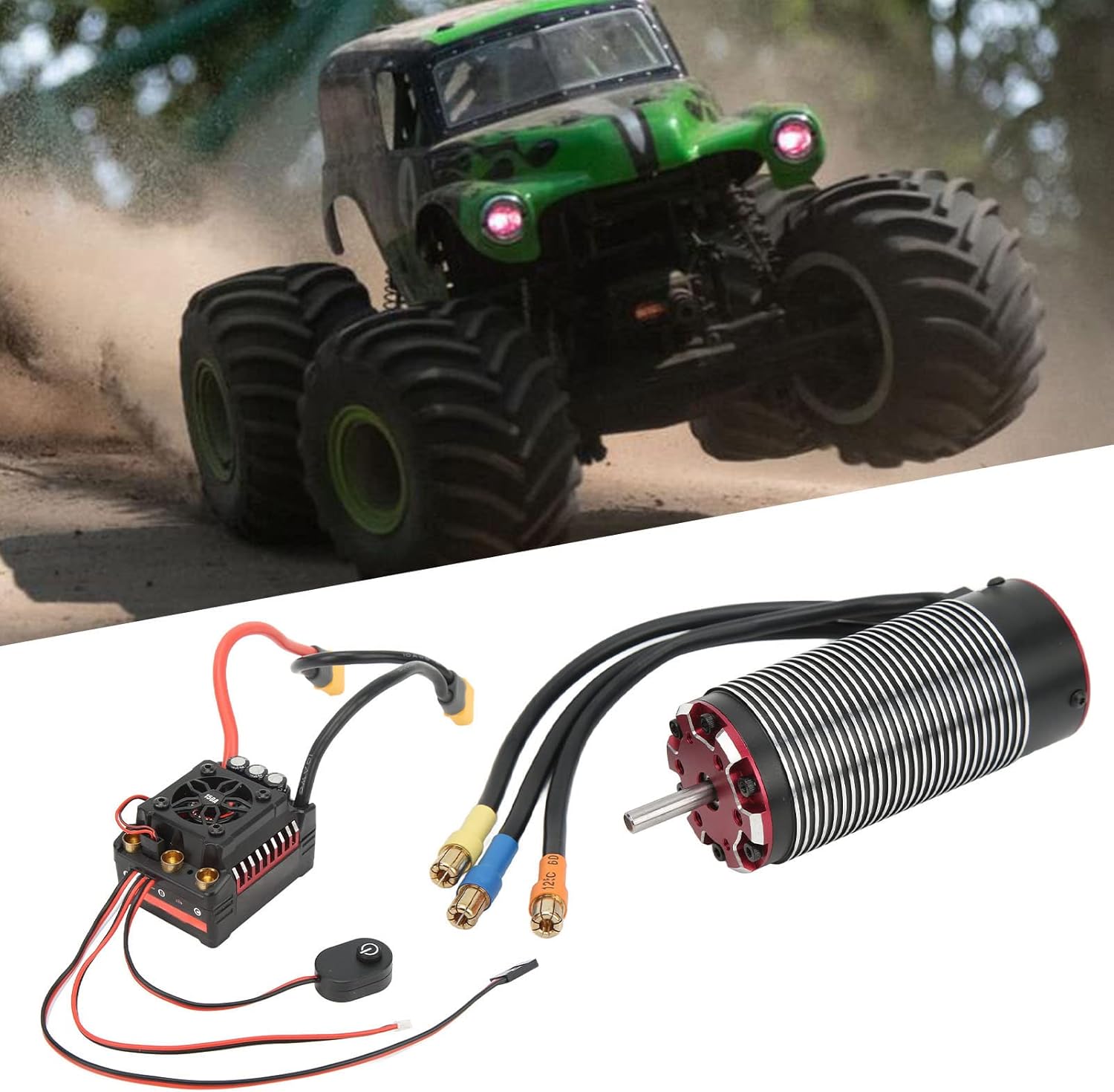 150A Waterproof ESC High RC Brushless Motor ESC Set for 1/8 Scale RC Car