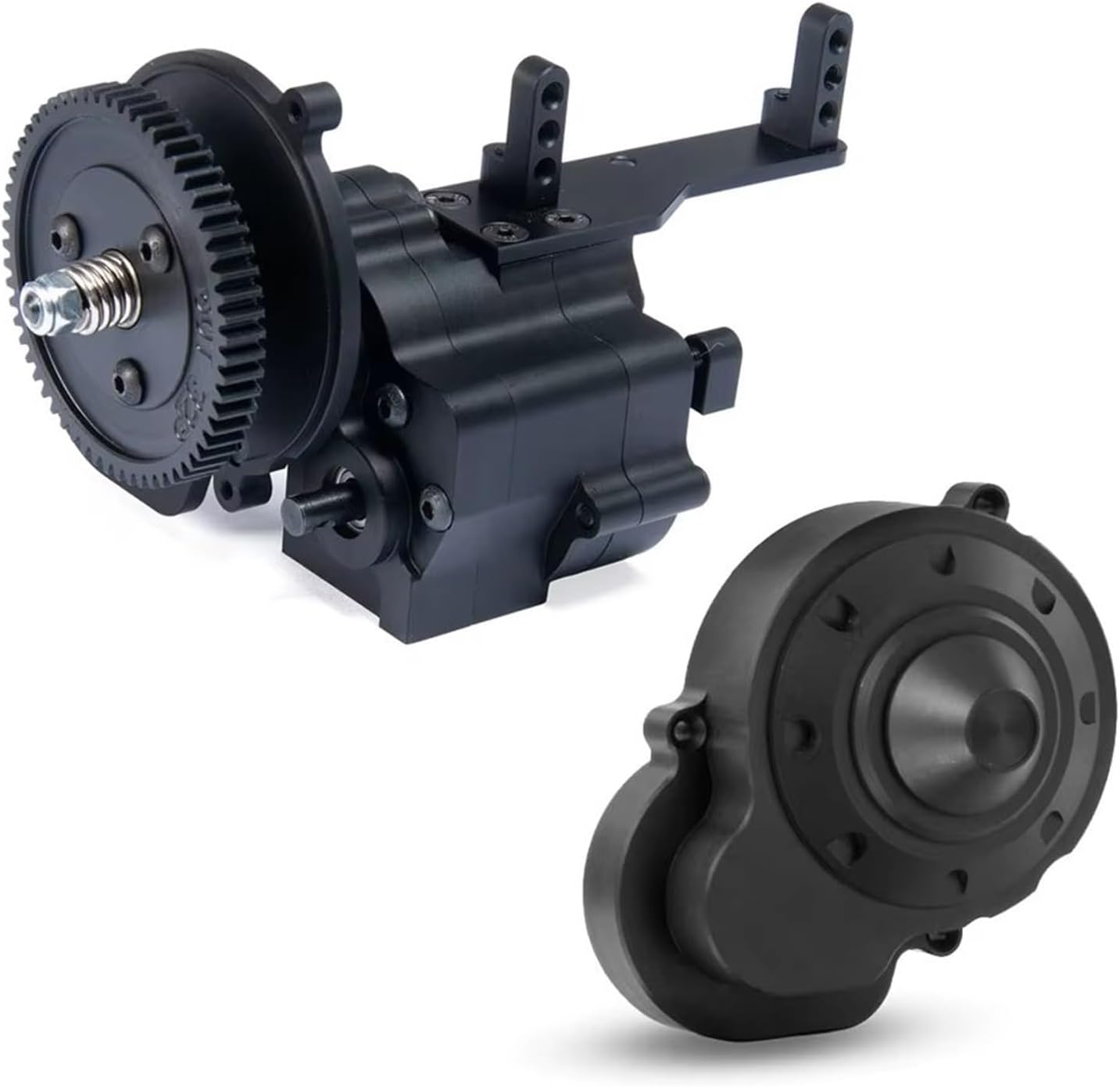 RC Crawlers Components For Axial For Wraith For RR10 90048 90018 90053 1/10 Metal 2 Speed Transmission Center Gearbox Cover Upgrade Replacement RC Car(Gearbox and Cover)