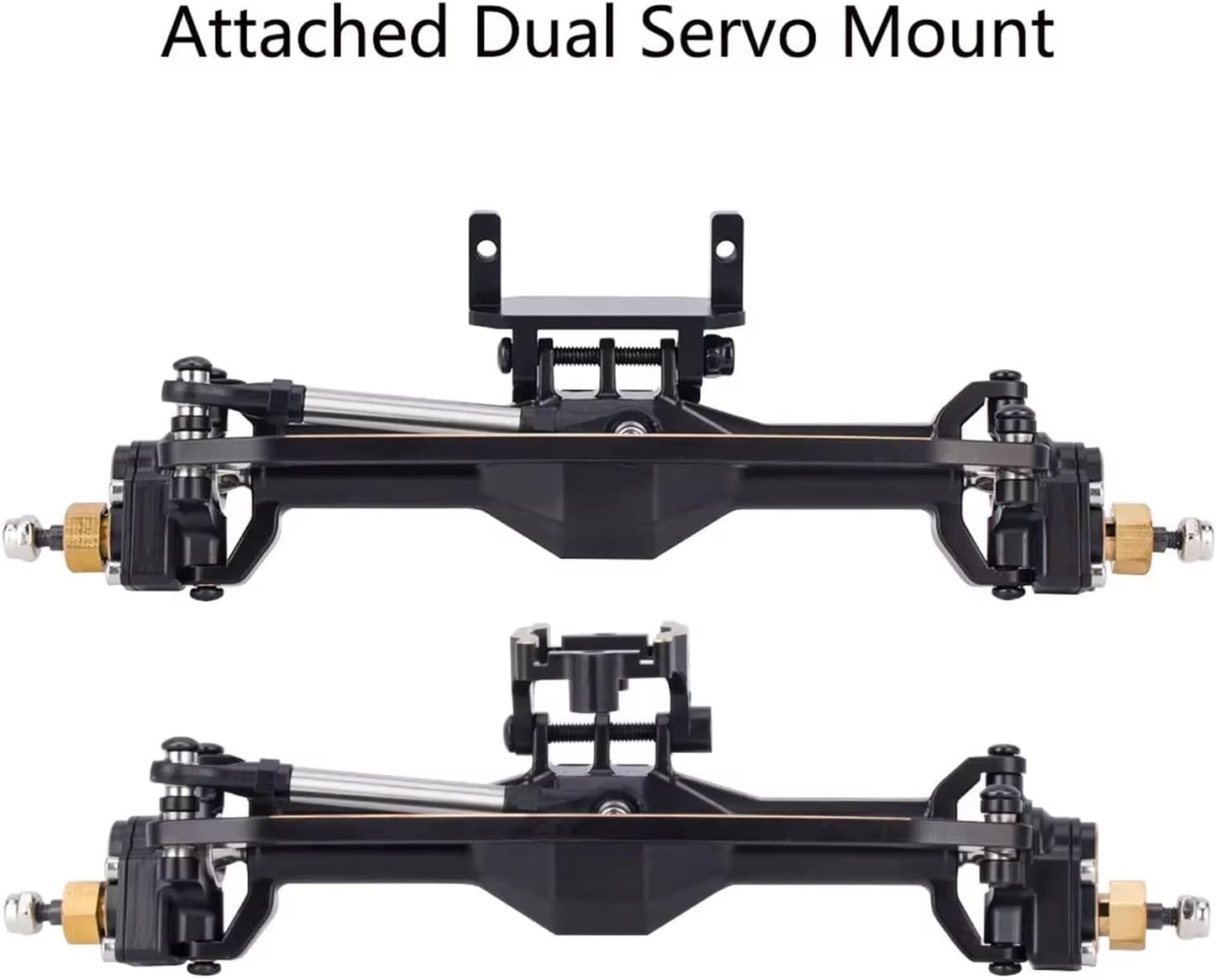 RC Front Rear Drive Axle Compatible with TRX4M 1/18 RC Crawler Car Axle Upgrade Parts Brass CNC Widen Portal Axles +10mm with Lay Down Servo Mount Links
