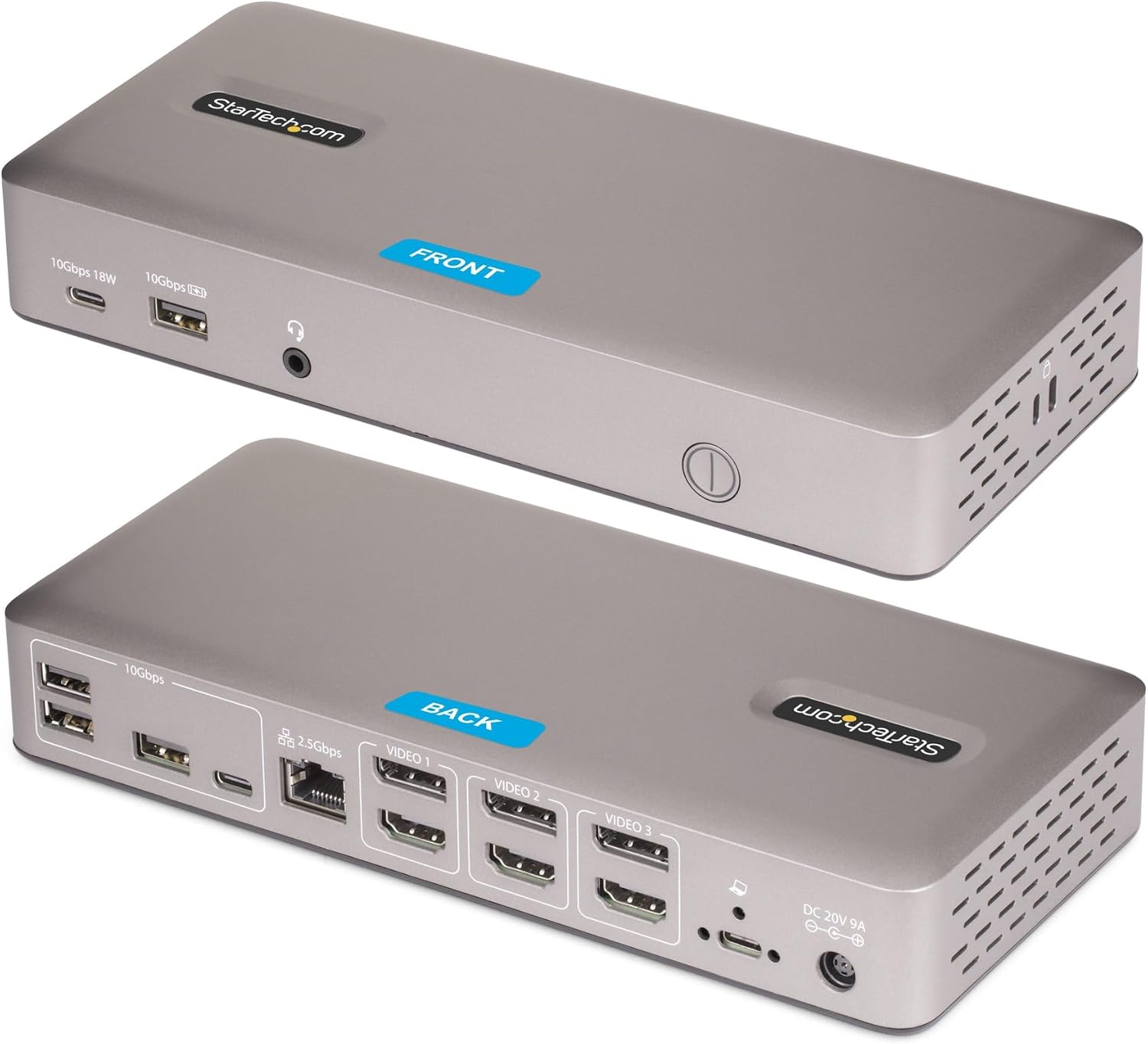 StarTech.com USB-C Docking Station (USB4), Triple 4K 60Hz Monitors, Up to 100W Laptop Charging, 2.5GbE, Driverless, Not macOS Compatible