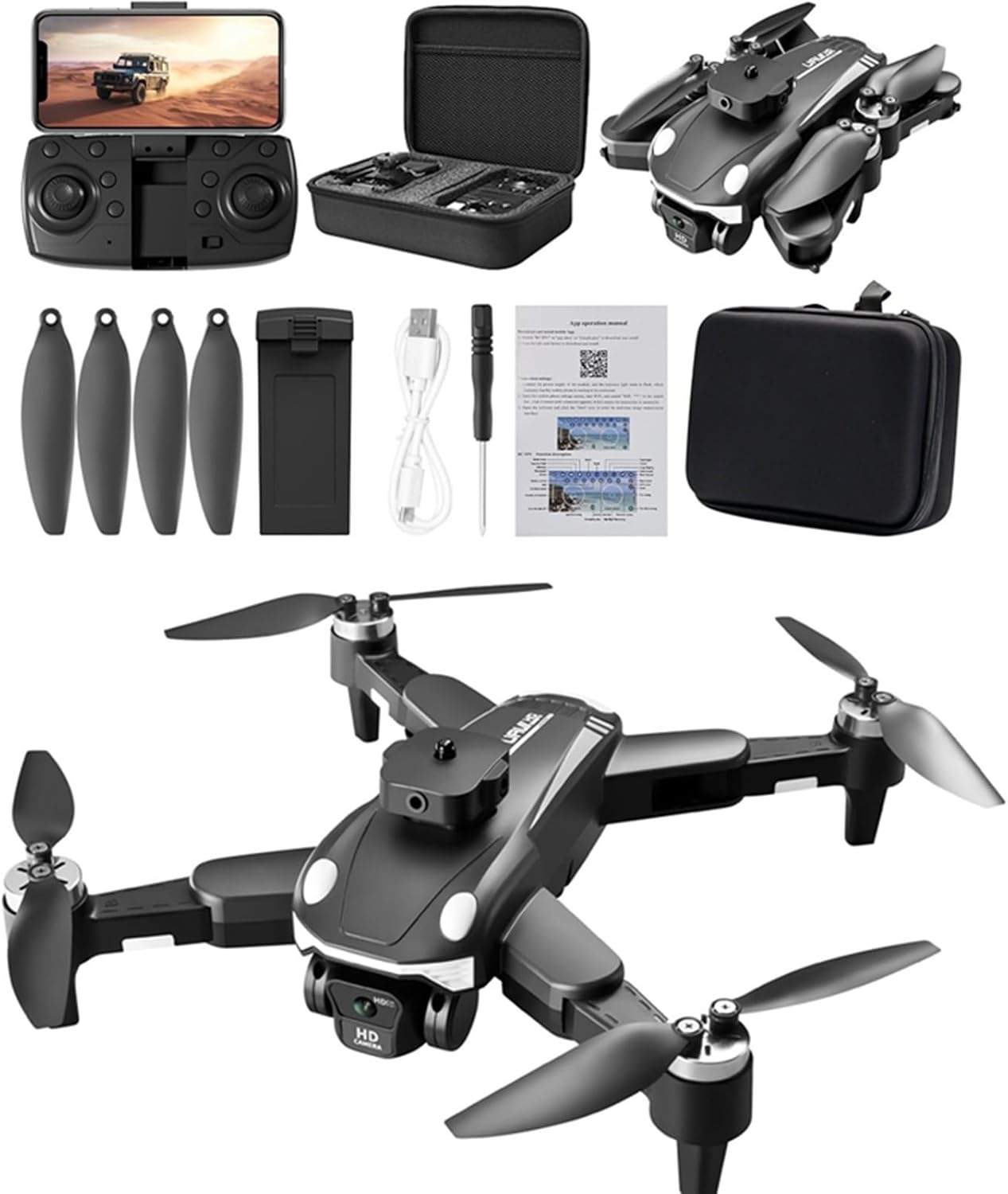 Drones with Camera Foldable RC Quadcopter Brushless Motor Drone with Altitude Hold,Headless Mode Remote Control Drone for Beginners Drones with Camera Foldable RC Quadcopter Christmas Gift