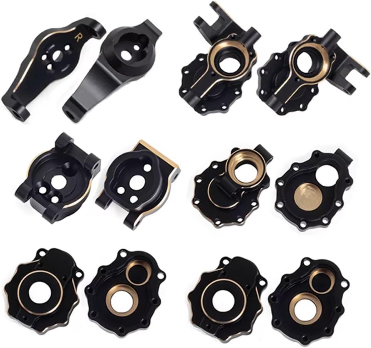 for TRX6 for TRX-4 for Bronco for Defender 1/10 Portal Axle Housing Heavy Black Counter Weight RC Crawler Upgrade RC Car Accessories(6 in 1 for TRX4)