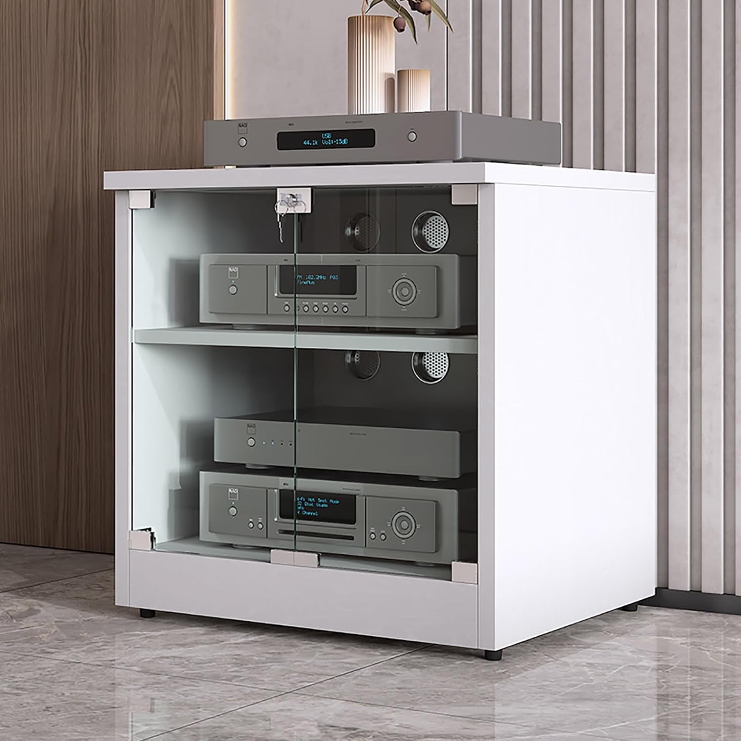 Heavy Duty 2/3Tier Shelves Audio Video Media Stand Cabinet