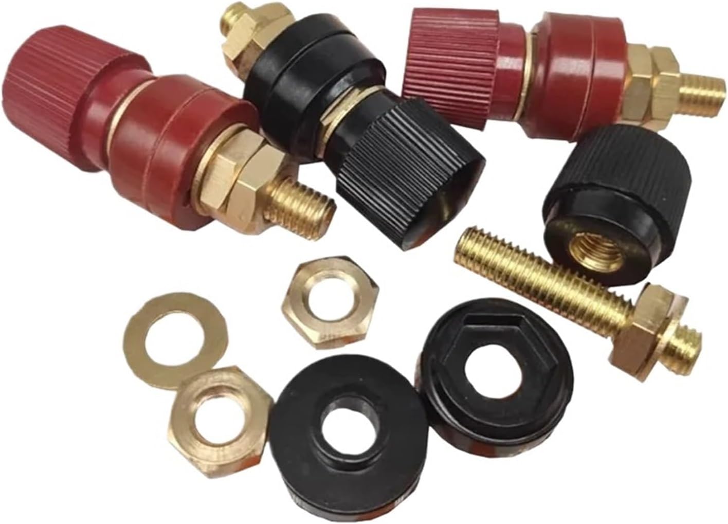 Power Junction Post Connectors 5/20PCS 5/6/8/10mm Power Junction Connector Red Black 107/333/555 Type Post Terminal Kit Stud(M10 Black 160A,100PCS)
