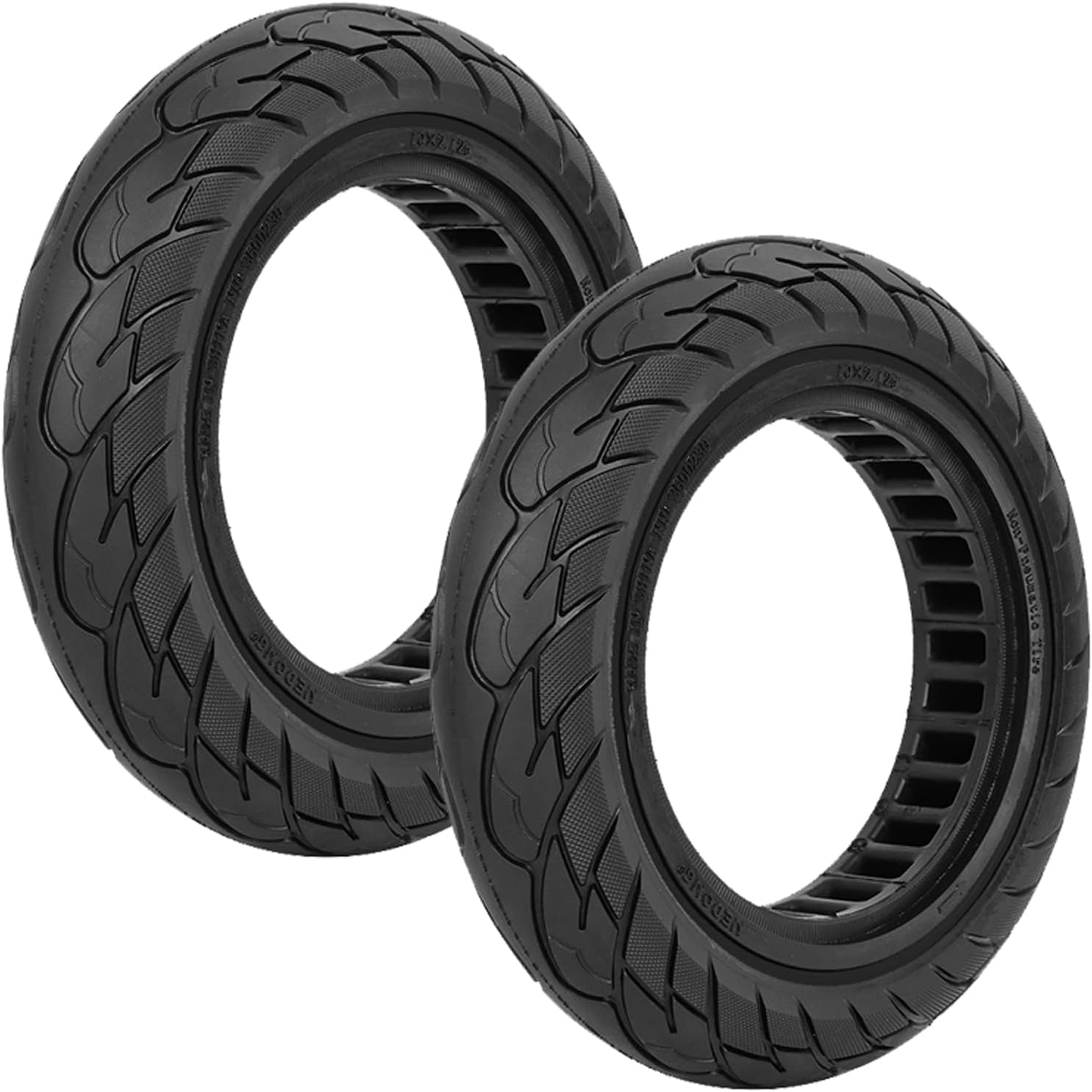 Explosion Proof Solid Tire, 8.5 Inches Electric Scooter Tyres, Rubber Replacement Tire, Outdoor Honeycomb Tires (Black 2 PCS)