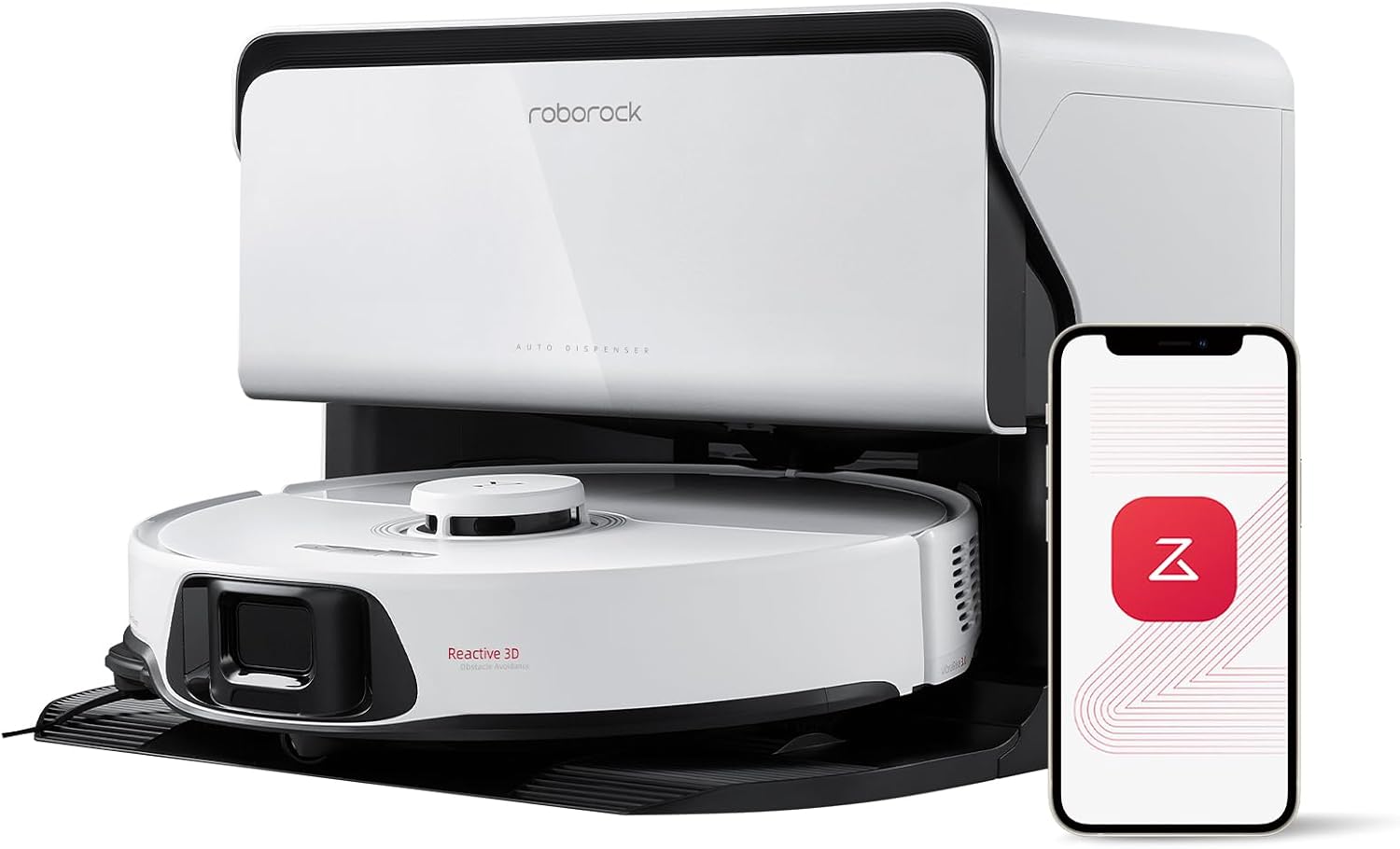 roborock S8 Max Ultra with Auto Water Refilling and Drainage System Robot Vacuum and Mop, FlexiArm Design, Smart Dirt Detection, Self-Emptying, 8000Pa Suction for Various Floors, Pet Hair, White