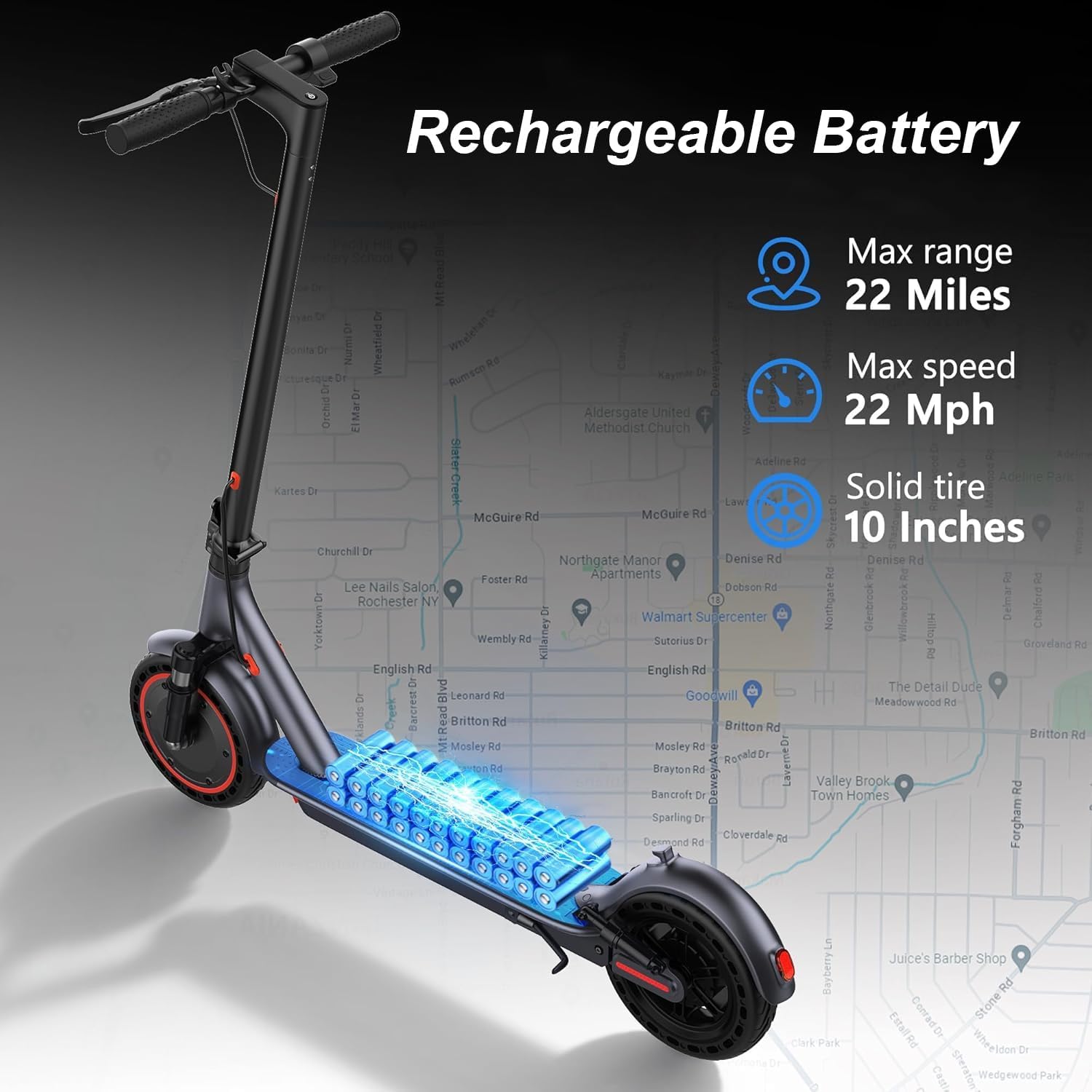 MAXSHOT Electric Scooter for Adults, 8.5/10/14