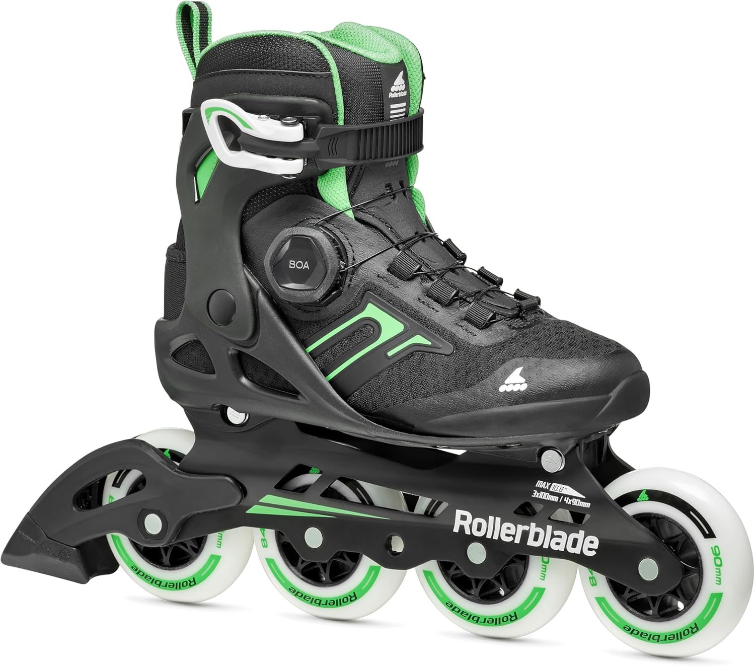 Rollerblade Macroblade 90 BOA Women's Adult Fitness Inline Skate, Black and Mint