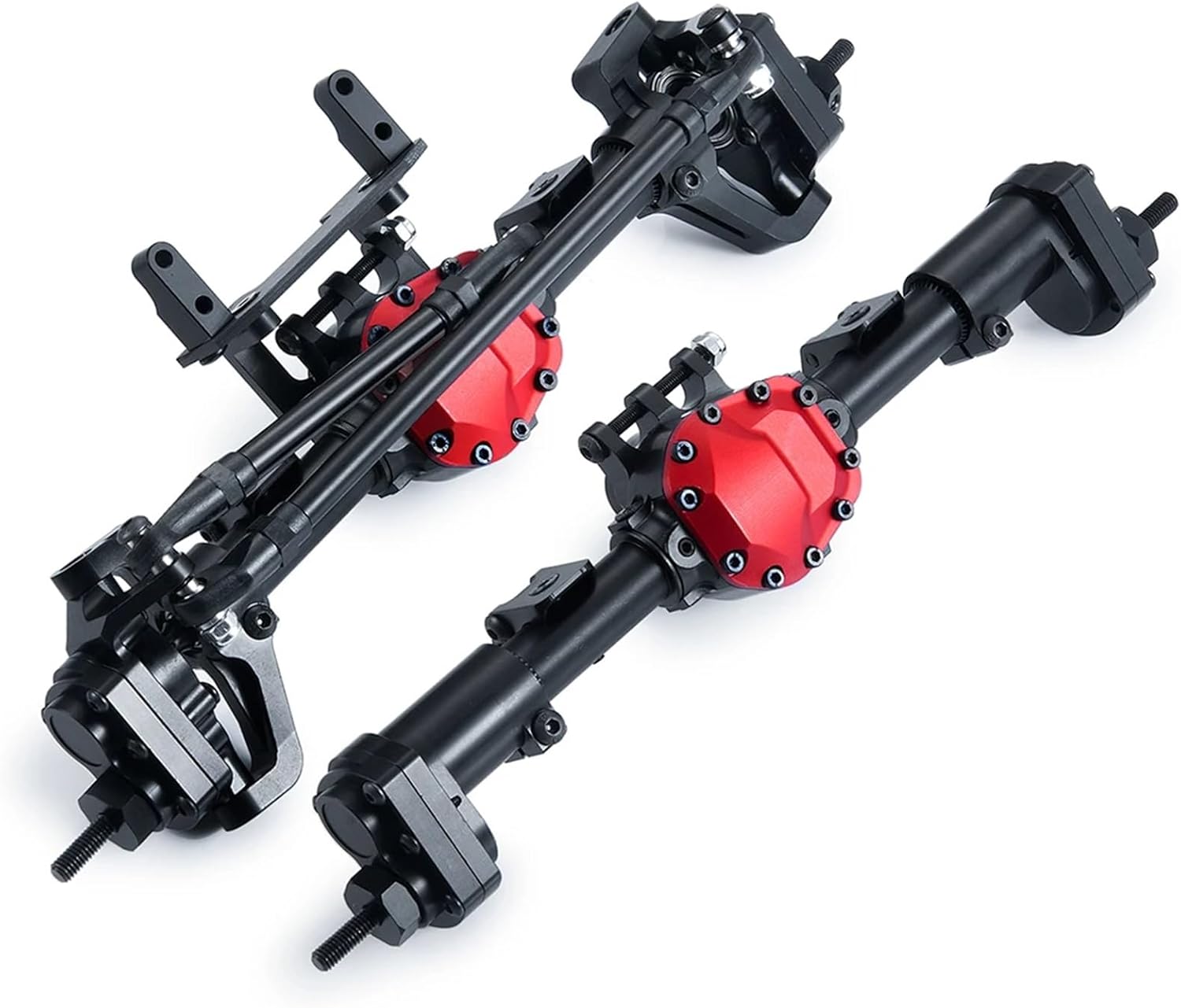 RC Vehicle Axles Compatible with Axial for SCX10 II 90046 90047 Aluminum Alloy Front Rear Straight Axle 1/10 RC Crawler Car Upgrade Parts Accessories(1 Set)