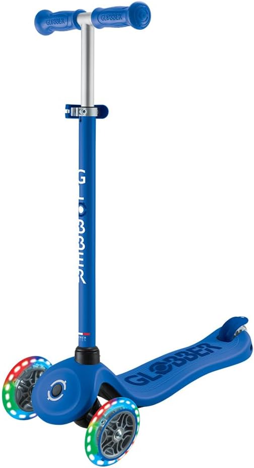 Globber - GO•UP Sporty Lights - 3-Wheel Scooter with Seat, for Children from 15 Months to 6 Years, Dark Blue