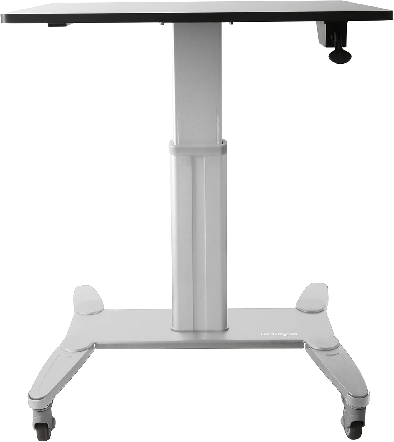 StarTech.com Mobile Standing Desk - Portable Sit Stand Ergonomic Height Adjustable Cart on Wheels - Rolling Computer/Laptop Workstation Table with Locking One-Touch Lift for Teacher/Student (STSCART)
