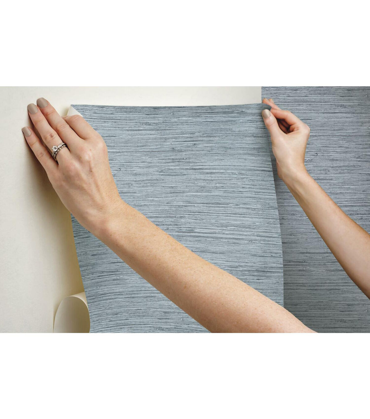 RoomMates Faux Grasscloth Peelable Wallpaper Blue