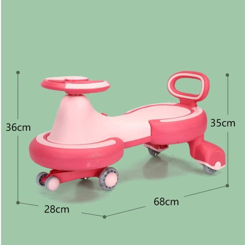 Wiggle Scooter Swing Car with LED Flashing Wheels Universal Wheel No Gears Or Pedals Ride-on Toy for Boys Girls(Green)