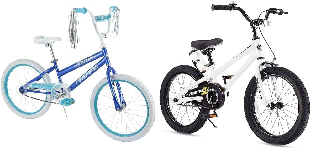 Huffy 20” Girls Bike with Butterfly Graphics Bundle with Royalbaby 18” Wheels Kids Bicycle