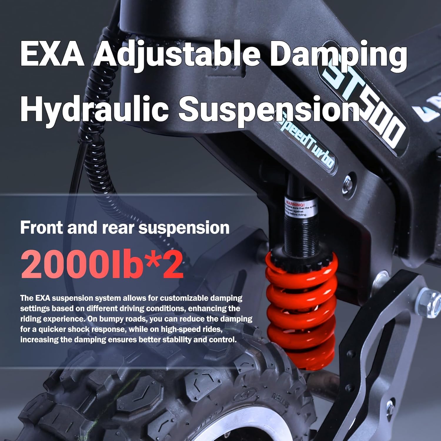 ST500 Electric Scooter Adults - 4500W Dual Motors Top Speed 65 MPH 62 Miles Range mit Off-Road Tires, Fast-Folding High-Performance & Comfort