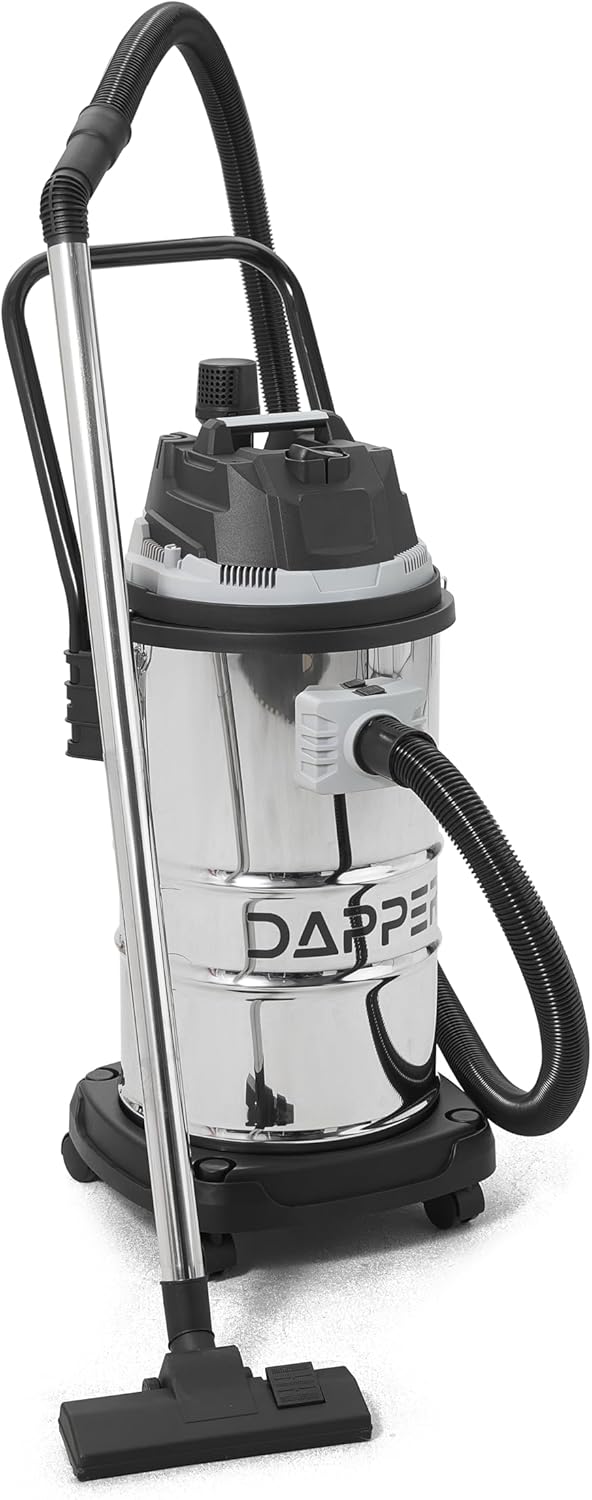 Dapper Supply 16 Gallon 4.5 Peak HP Wet/Dry Vacuum, Stainless Steel Tank, 3 in 1 Function Portable Shop Vacuum with Attachments, Ideal for Jobsite, Garage & Workshop.