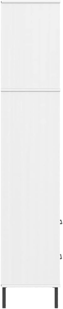 BUKSCYJS Sturdy Bookshelf Industrial Bookshelf Bookcase with 2 Drawers White 23.6