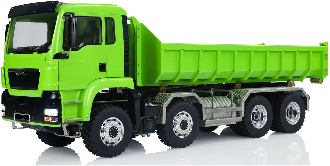 TOUCAN RC HOBBY 1/14 LESU TGS RC Hydraulic Roll On Off Dump Truck 8x8 Metal Chassis Dumper Differential Lock EDS Axles 2Speed Gearbox Model Car for Ages 14+