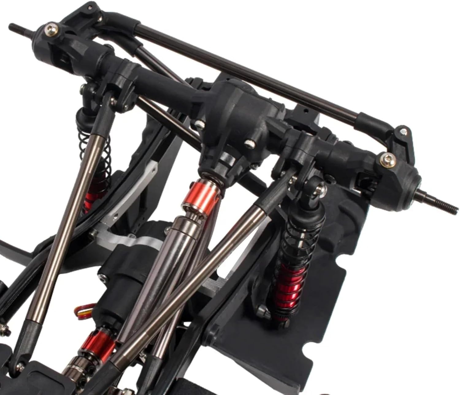 RC Car Accessories for Wrangler Body 1/10 RC Crawler 313mm Wheelbase Metal for Chassis Frame with Planetary Gear 2 Speed Transmission Fender Flares Set(Chassis Set)