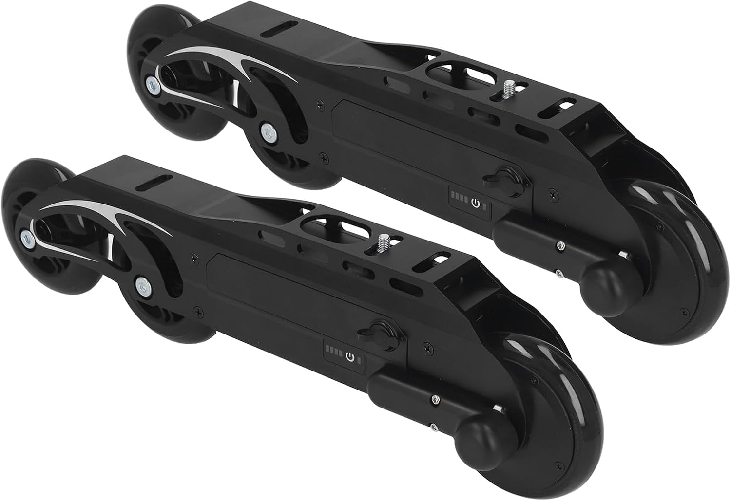 Double Wheel Electric Inline Skates PU Wheels Electric Roller Skates Aluminum Alloy Gliding Easy for Outdoor Park (US Plug 100‑240V)