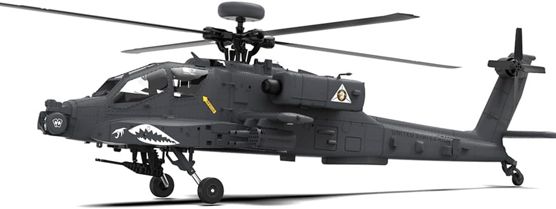 1/32 Scale 2.4G 6CH RC Dual-axis Co-Drive Flybarless 6G/3D Stunt F11-S AH64 Helicopter Model RC Military Helicopter Toy Gift for Adults (RTF GPS Version)