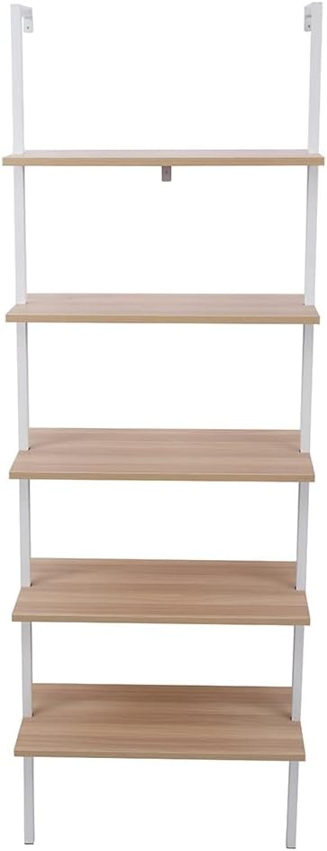 moisture Independent Bookcase Organizer Modern trapezoidal Bookshelf, 5 Layers, Industrial Metal Bookshelf, Storage Shelf, for Living Room Bookshelf for Bedroom (Color : Millennial Wood)