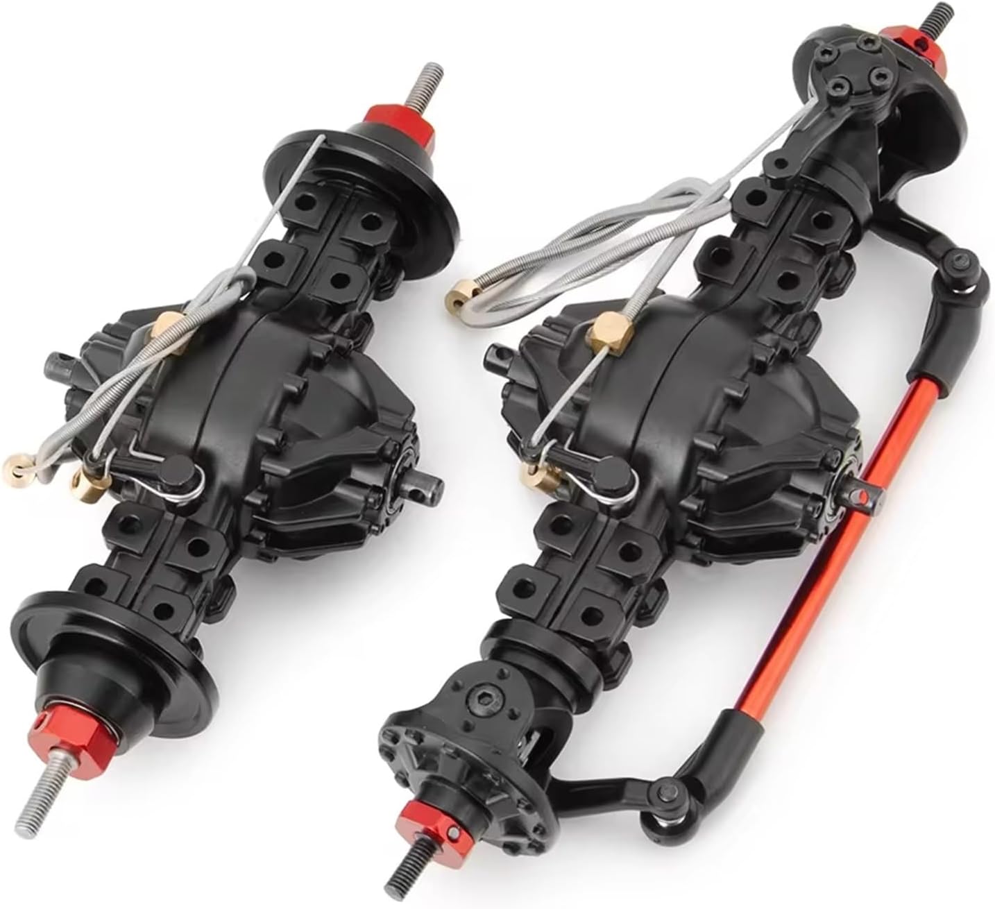 RC Front Rear Drive Axle Compatible with Tamiya 1/14 RC Trailer Tractor Tow Drag Truck Part CNC Metal Front Rear Axle Differential Axle Built-in Gear