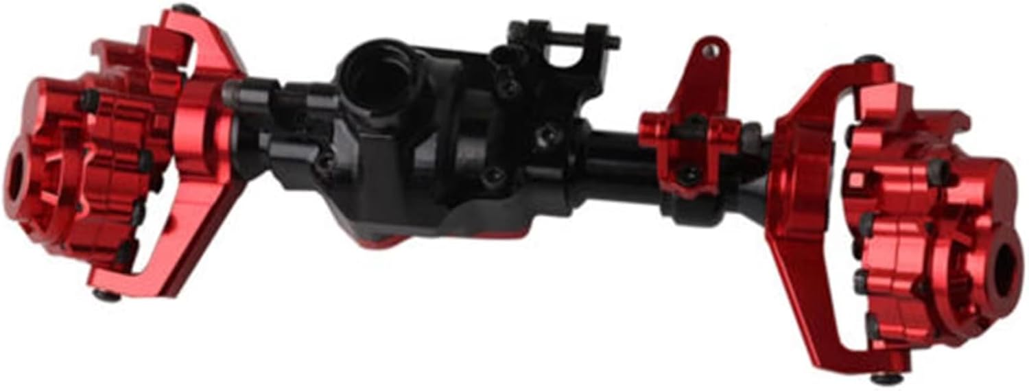 Compatible with TRX-4 for TRX6 1/10 RC Crawler Car Upgrade Parts Accessories Aluminum Front and Rear Portal Axle RC Front and Rear Axle(Red,1set)