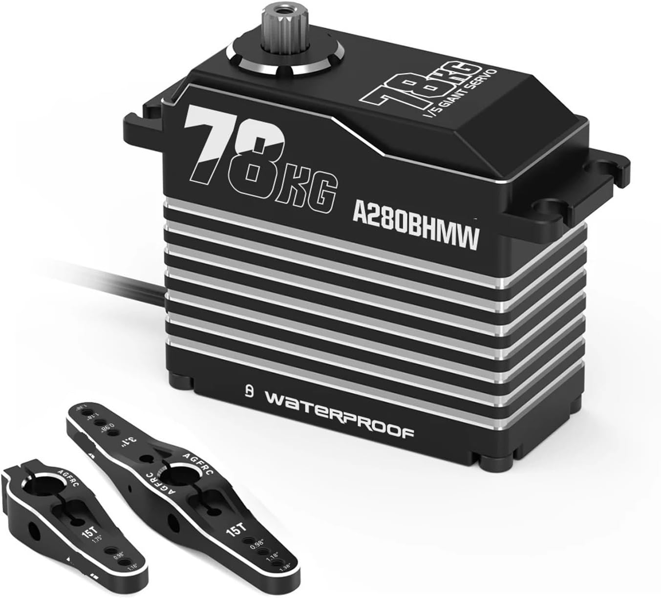 A280BH A280BHLW 78KG 100KG HV High Torque Brushless Waterproof Remote Control Servo Motor Suitable for 1/5(A280BHMW 78kg)