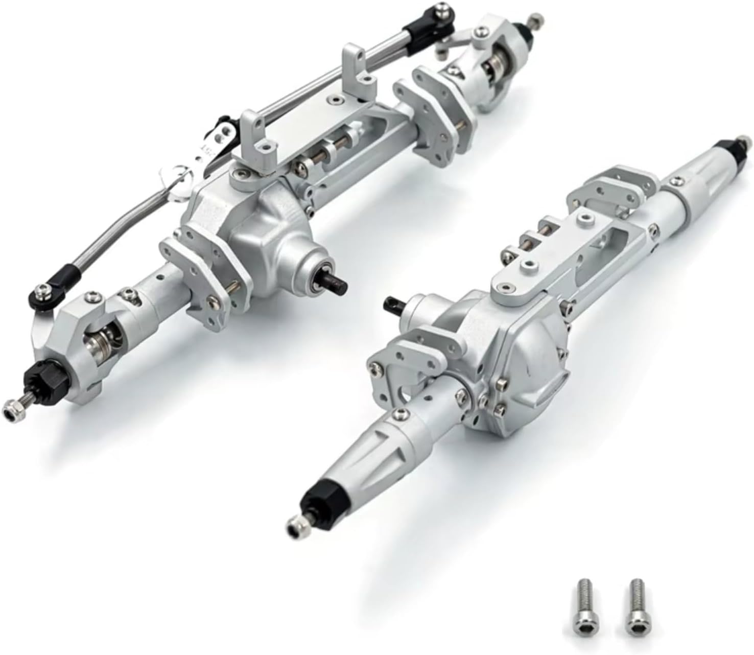Rc Crawlers Axles For Axial For Wraith 90018 90020 90045 RR10 90048 90053 1/10 Metal Front And Rear Axles RC Crawler Car Upgrade Part Heavy Duty(Silver,1set)