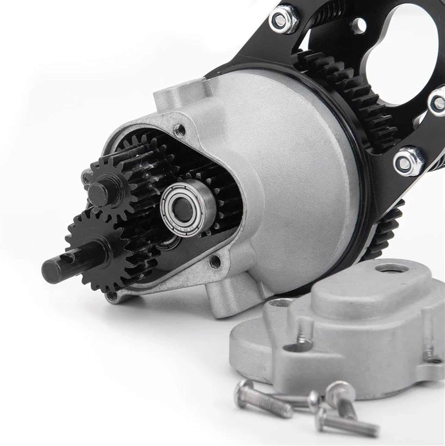 RC Gearbox Compatible with D90 D110 Transmission Case Center Gearbox with Motor Gear Metal Assembled Transmission Gearbox 1:10 RC Crawler Car