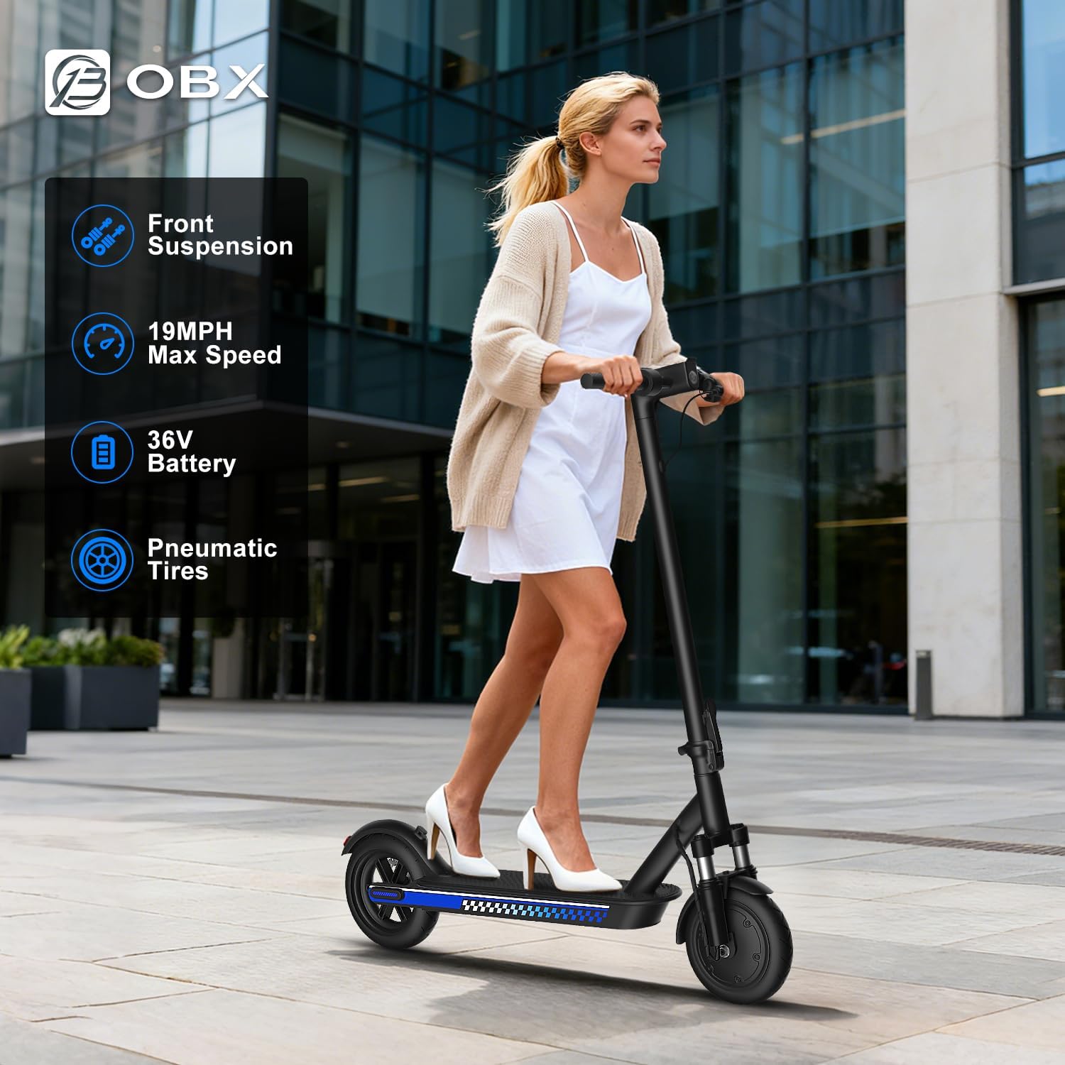 Electric Scooter Adult 350W/500W Motor, Top Speed 19/22 mph, Max 18/22 Miles Ranges, Foldable E Scooters for Adults with Cruise Control APP Control Double Braking for Commuting