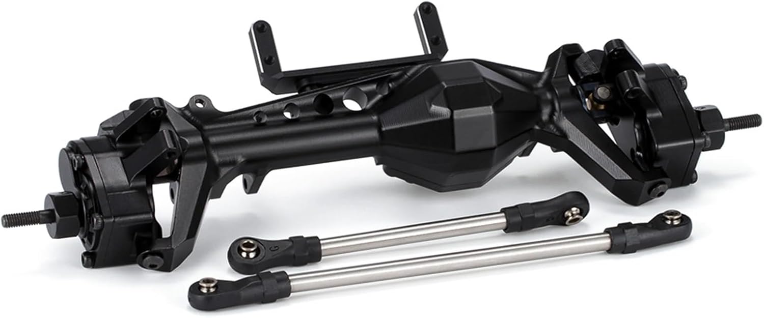 RC Car Repair Kit for Axial for SCX10 III for AR45 1/10 for LCG Chassis RC Crawler Car Parts Front Rear Offset Pumpkin Portal Axle with Servo Mounts Modification Accessories(Black,Set)