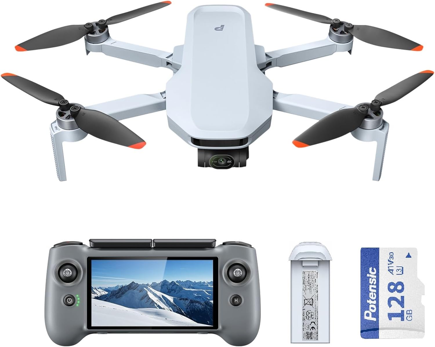 Potensic Atom 2 Drone 4K with RC PTD 1, Standard Kit Bundle with 128GB Memory Card
