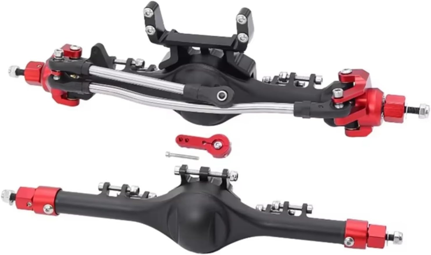 Rc Crawlers Axles For Axial For SCX10 II 90046 90047 A66M 1/10 Front Rear Straight Complete Axles RC Crawler Car Upgrade Parts Model Accessory(Red)