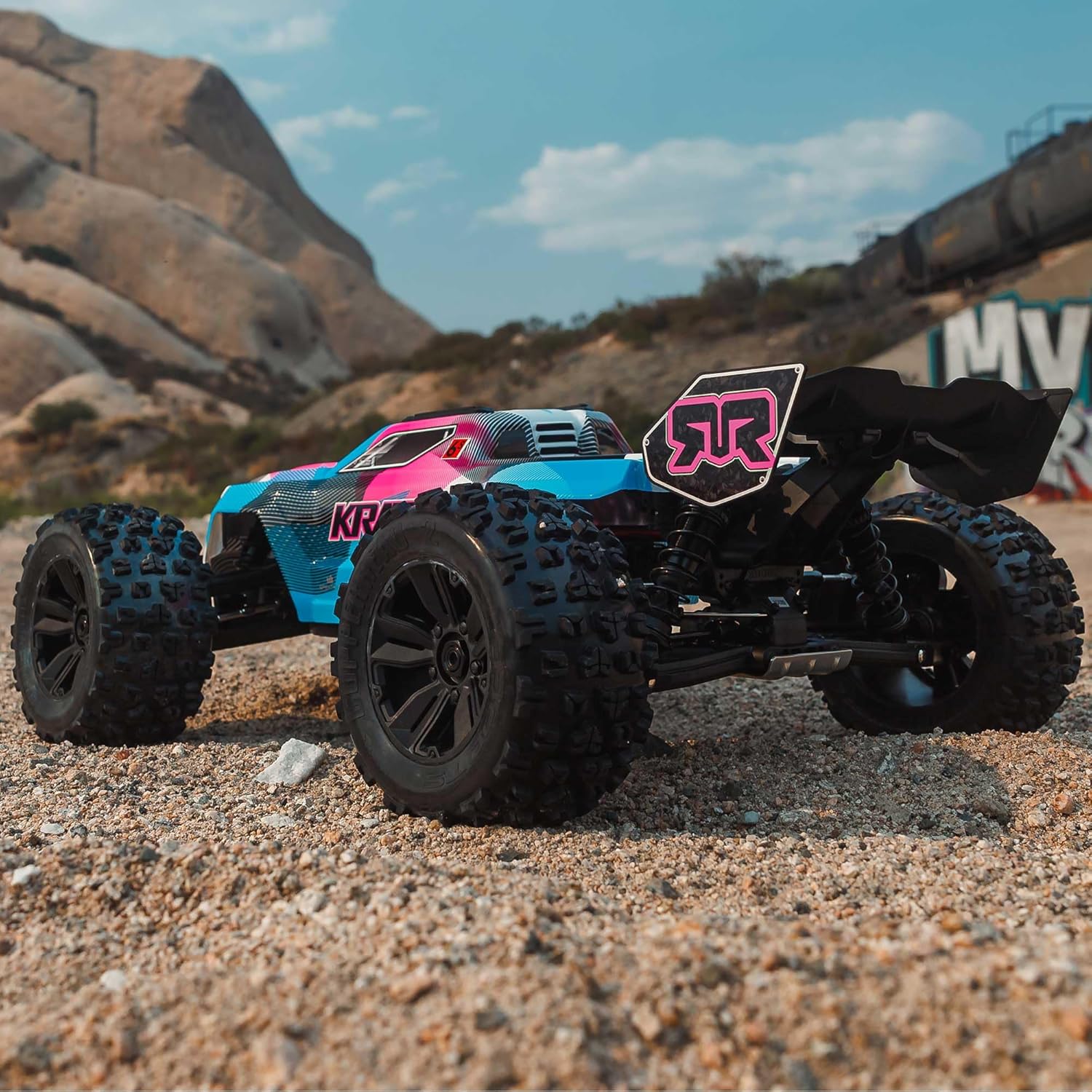 ARRMA RC Truck 1/8 KRATON 4X4 6S BLX BRUSHLESS V6 Speed Truck RTR (Lipo Battery and Charger Not Included) (Blue/Pink), ARA8608V6T2