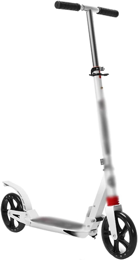 Scooters Folding Commuting Scooter Height Adjustable Kick Scooter, Students Go to School by Scooter, Adult Go to Work Scooters (Color : White, Size : 45 * 32 * 80-105cm)